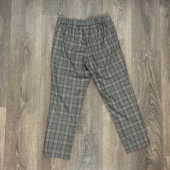 Aritzia Babaton Conan Pant Plaid Trouser Straight Leg High Waist Pleated Gray - Picture 15 of 16